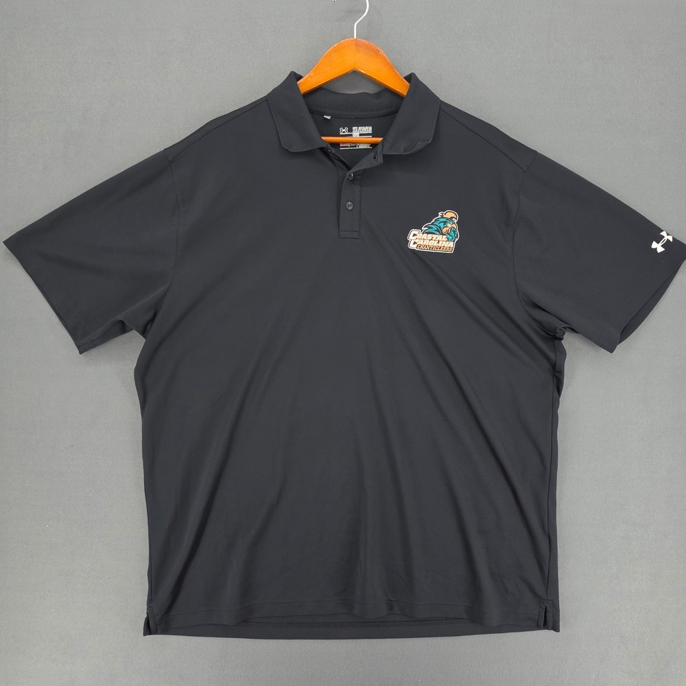 Under Armour Mens Coastal Carolina Chanticleers HeatGear Polo Shirt Black 2XL